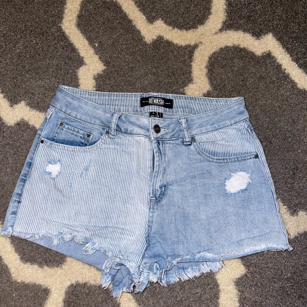 Blue and white striped shorts. Rewash brand